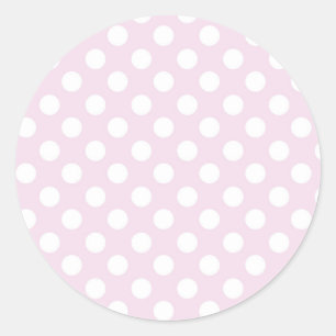 Sticker Rond Fête d'anniversaire bébé rose clair et blanc à poi