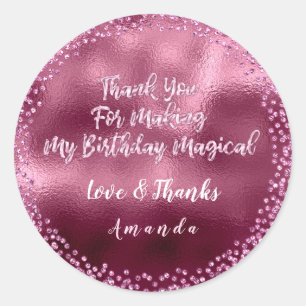Sticker Rond Fête d'anniversaire Confetti Favoriser Merci Bourg
