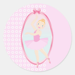 Sticker Rond Fête d'anniversaire de Ballerina