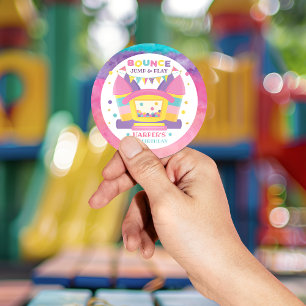 Sticker Rond Fête d'anniversaire de Bounce House