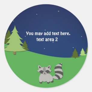 Sticker Rond Fête d'anniversaire de camping avec nuitée Faveur 