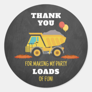 Sticker Rond Fête d'anniversaire de construction Favoriser