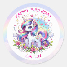 Fête d'anniversaire de fille licorne arc-en-ciel p