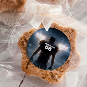 Sticker Rond Fête d'anniversaire de football personnalisée