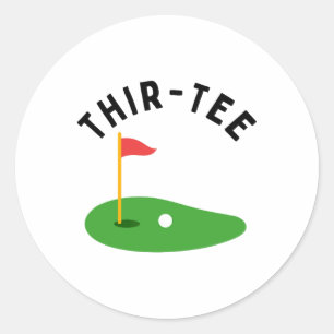 Sticker Rond Fête d'anniversaire de golf 30e Golf Trentième P