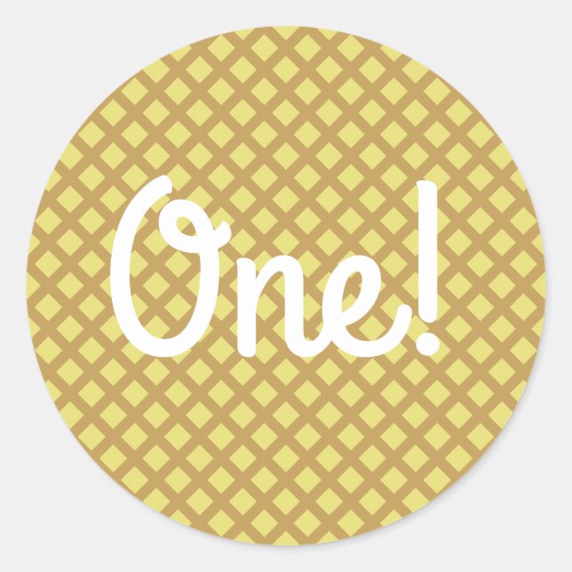 Sticker Rond Fête d'anniversaire de la crème glacée (Devant)