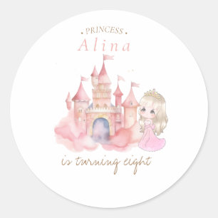 Sticker Rond Fête d'anniversaire de la princesse