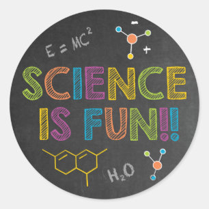 Sticker Rond Fête d'anniversaire de la science La science est