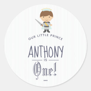 Sticker Rond Fête d'anniversaire de notre petit prince