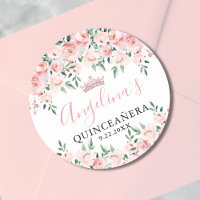 Fête d'anniversaire de Quinceañera Rose Floral aux