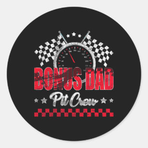 Sticker Rond Fête d'anniversaire de voiture de course Famille d