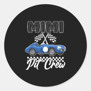 Sticker Rond Fête d'anniversaire de voiture de course famille m