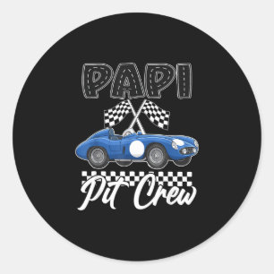 Sticker Rond Fête d'anniversaire de voiture de course famille p