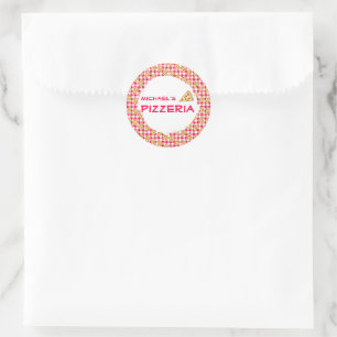 Sticker Rond Fête d'anniversaire des enfants Pizza Party