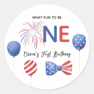 Sticker Rond Fête d'anniversaire du 4 juillet