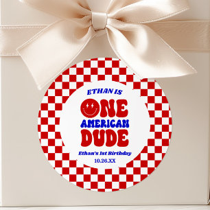 Sticker Rond Fête d'anniversaire du 4 juillet d'un Américain po