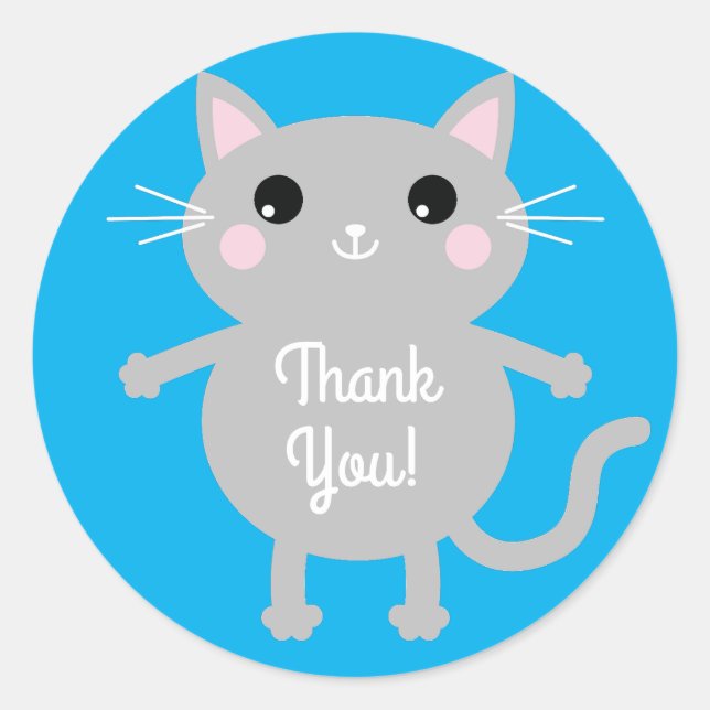 Sticker Rond Fête d'anniversaire du chat (Devant)