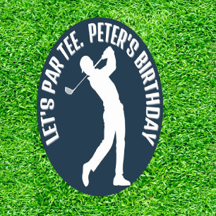 Sticker Rond Fête d'anniversaire du golf