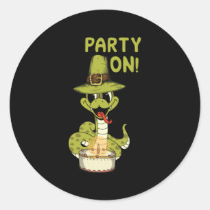 Sticker Rond Fête d'anniversaire du serpent