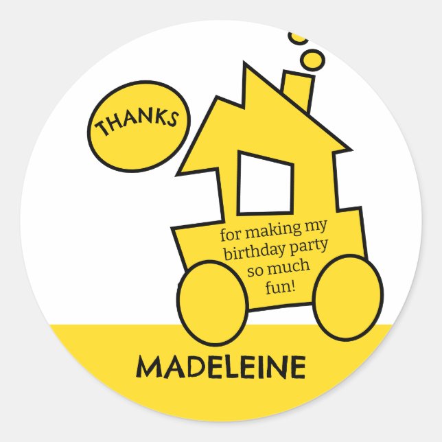 Sticker Rond Fête d'anniversaire du train (Devant)