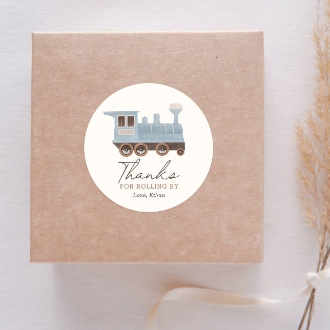 Sticker Rond Fête d'anniversaire du train vintage (Créateur téléchargé)