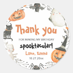 Sticker Rond Fête d'anniversaire effrayante de fantôme d'Hallow