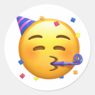 Sticker Rond Fête d'anniversaire Emoji
