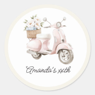 Sticker Rond Fête d'anniversaire estivale au charme cossu du li