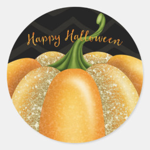 Sticker Rond Fête d'anniversaire Halloween Citrouille Étincelle