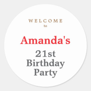 Sticker Rond Fête d'anniversaire mignonne minimaliste moderne