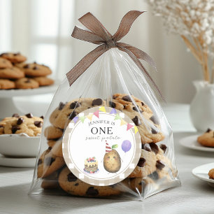 Sticker Rond Fête d'anniversaire Watercolor Potato 1 an