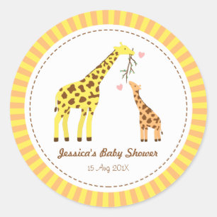 Sticker Rond Fête de Baby Shower élégante et colorée avec un je
