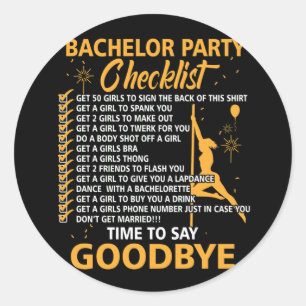 Sticker Rond Fête de Bachelor