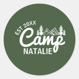 Sticker Rond Fête de Bachelorette de Camp Personnalisée Demoise