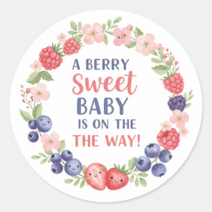 Sticker Rond Fête de Bébé au Eau de Rose et aux Fruits