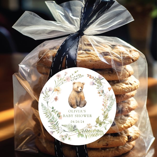 Sticker Rond Fête de bébé ours Délice de la nature (Créateur téléchargé)