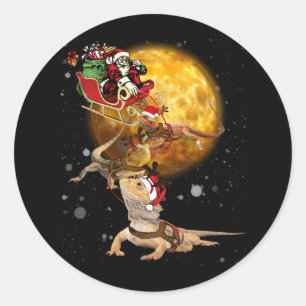 Sticker Rond Fête de dragon à oreilles pour l'amoureux du repti