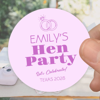 Sticker Rond Fête de Filles aux Anneaux Violets