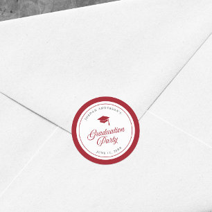 Sticker Rond Fête de graduation de script de carton couleur mod