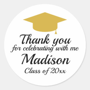 Sticker Rond Fête de graduation personnalisée Favoriser les aut