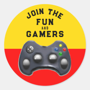Sticker Rond Fête de jeu vidéo