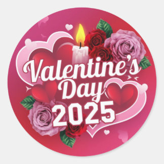 Sticker Rond fête de la vallentine