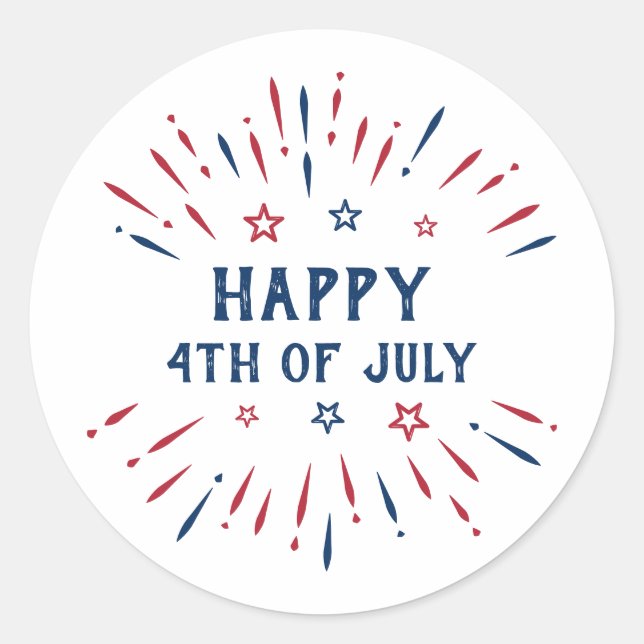 Sticker Rond Fête de l'Indépendance 4 juillet patriotique améri (Devant)