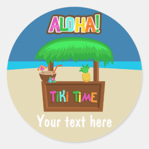 Sticker Rond Fête de Luau Hawaïen pour enfants