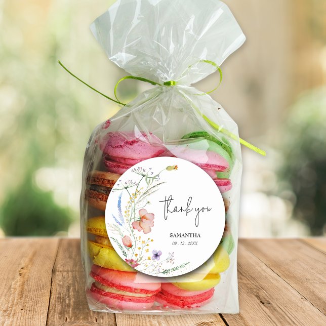 Sticker Rond Fête de mariage aux fleurs sauvages (Créateur téléchargé)