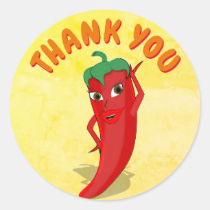 Sticker Rond Fête de mariage avec une diva au piment rouge chau