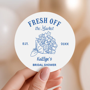 Sticker Rond Fête de mariage Blue Fresh Off The Market