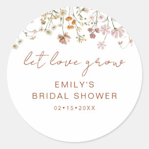 Sticker Rond Fête de mariage champêtre avec des fleurs sauvages