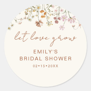 Sticker Rond Fête de mariage champêtre avec des fleurs sauvages