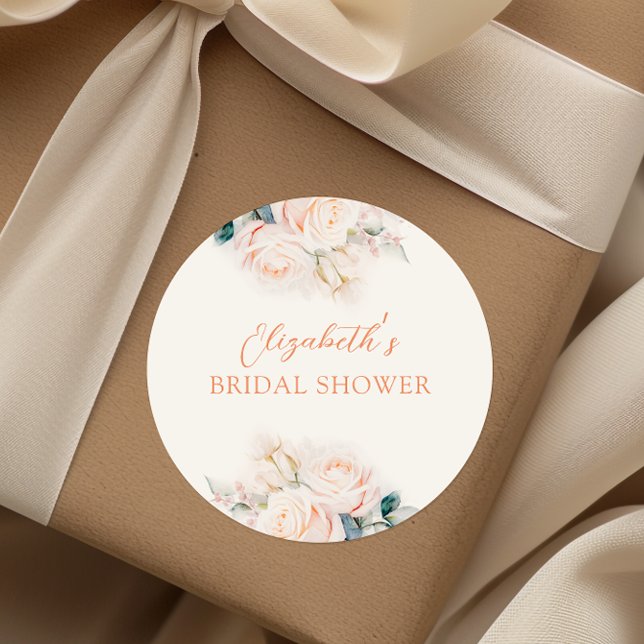 Sticker Rond Fête de Mariage Fleurs Pastel (Créateur téléchargé)